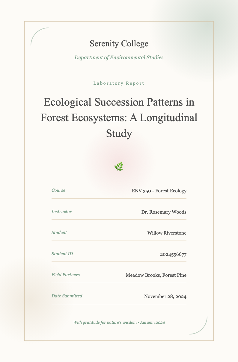Watercolor soft lab report cover page